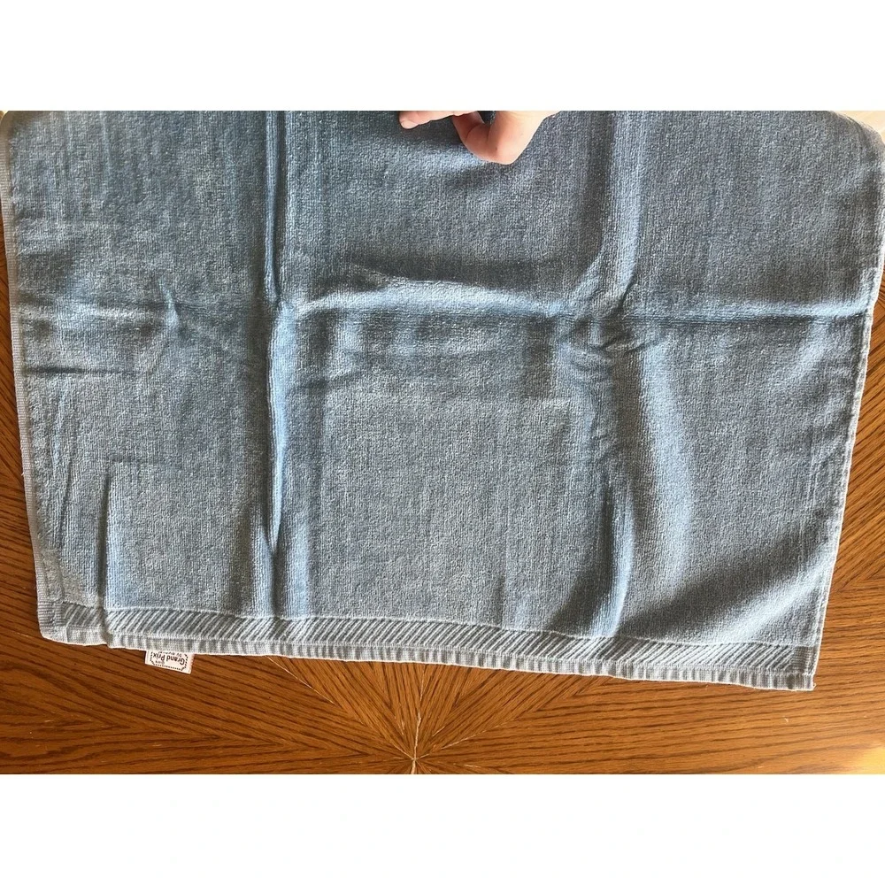 Vintage Bath Towel Blue Seashell Shell Beach 1970s Grand Prix Avanti USA MCM